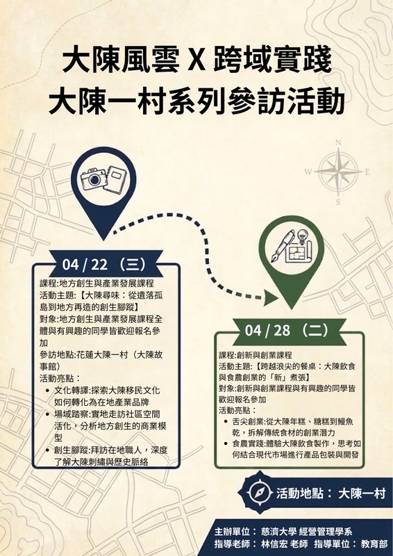 【本系演講公告】大陳風雲X跨域實踐_大陳一村系列參訪活動圖片