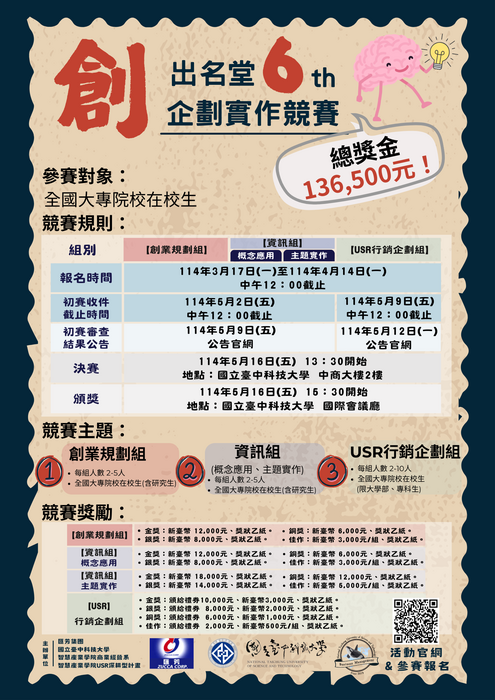 【校外來文公告】第六屆創出名企劃實作競賽圖片